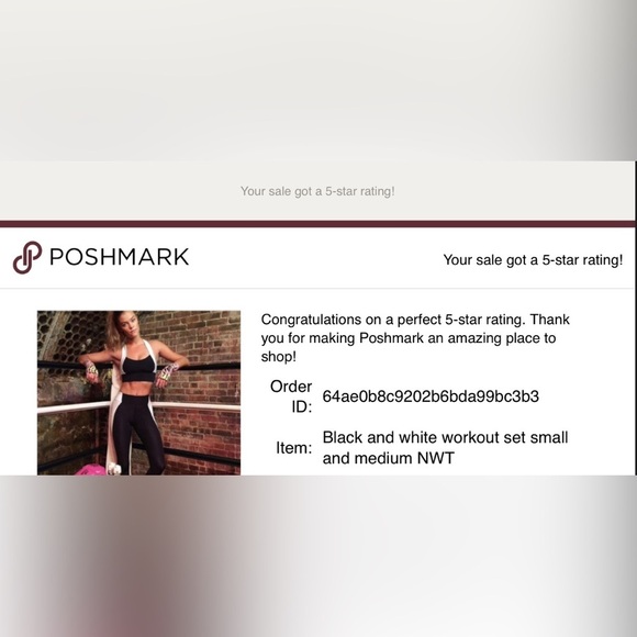 Black and white workout legging pants small NWT New - Picture 5 of 11